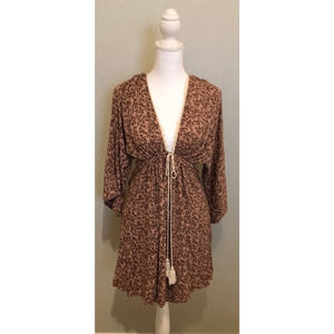 AUDREY 3+1 Pink and Ivory Floral Boho Mini Dress